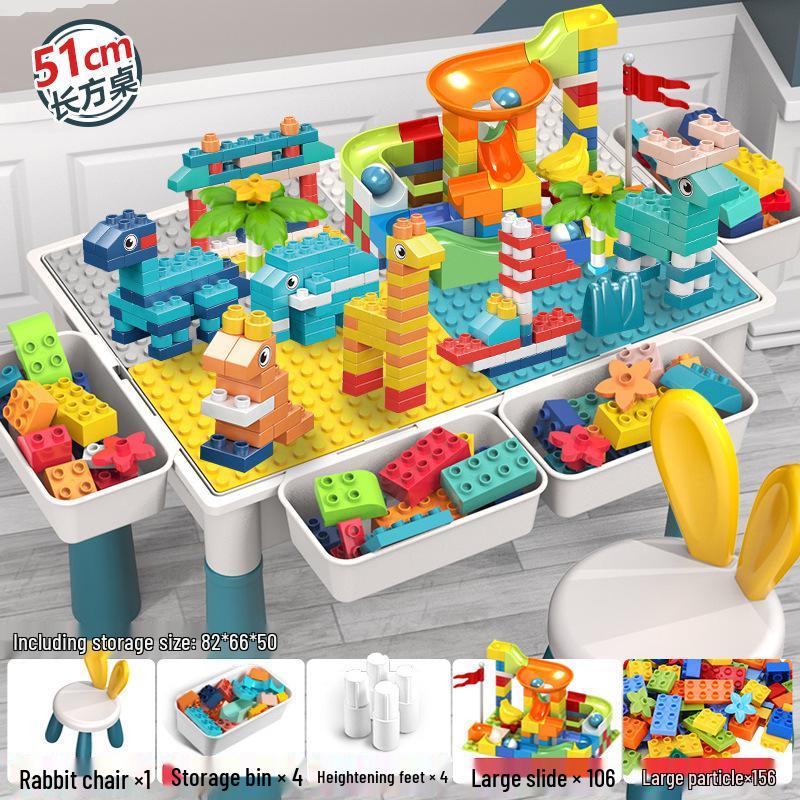 Children's Multifunctional Building Block Table for Early Education and Brain Training