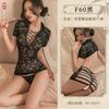 Sexy lingerie uniform temptation lace shirt cheongsam set perspective package hollow lace-up large size pure desire wind