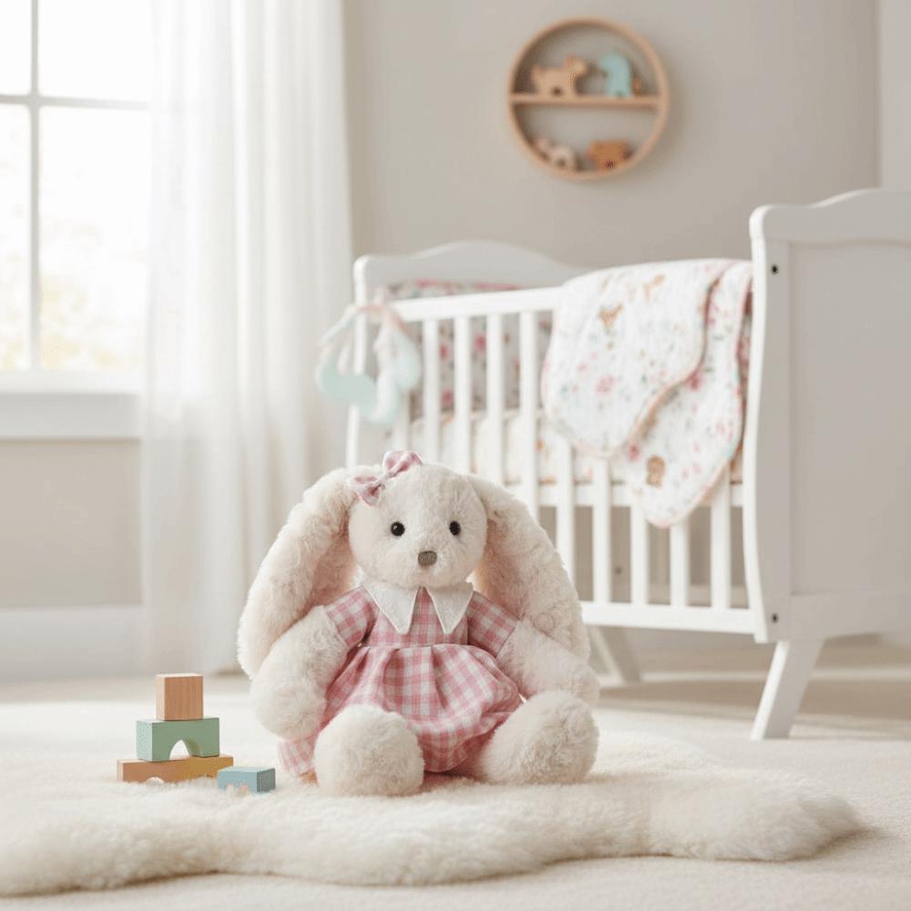 Rural Style Ultra-Soft Bunny With Dress Kawaii Rabbit Soft Stuffed Animal Children'S Room Decor