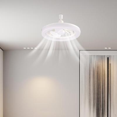 Ceiling Fan with Lamp, LED Dimmable Low Profile Fans Remote Control for Dining Room,
