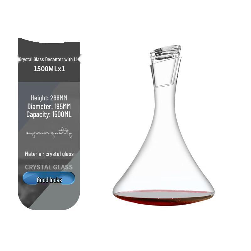 Shangqi European Crystal Glass Wine Decanter with Lid