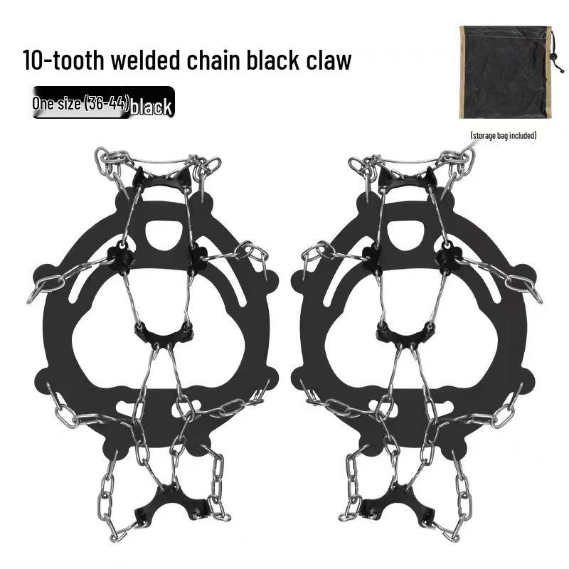 Crampones de Hielo de Acero Inoxidable de 8/10 Dientes para Exteriores: Cubiertas antideslizantes para raquetas de nieve para escalada y senderismo
