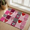 Romantic Heart Print Doormat Soft Non-Slip Indoor Outdoor Entryway Rug Love Theme Home Decor Mat Valentine's Day Welcome Carpet