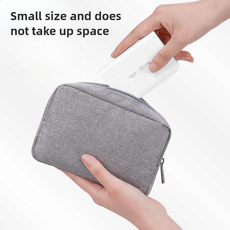 USB Cable Organizer Bag, Travel Essentials Pouch for Earphones Gadgets Storage, Digital Accessories & Makeup Case, Portable