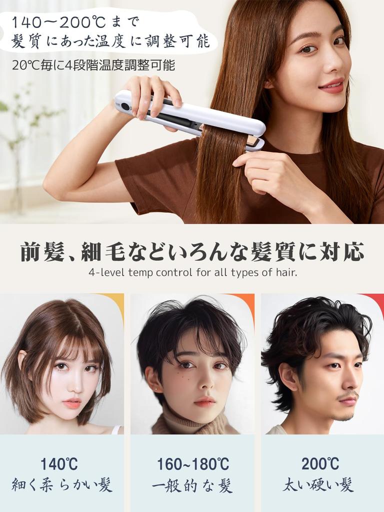 Cordless Mini Hair USB 18mm Curling Temperature Not Allowed on Includes Japanese Instruction Manual Iron, Rechargeable, Plates, 2-Way & Straightening,