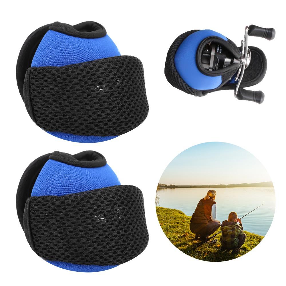 2PCS Lightweight Baitcast Reels Cover Case Neoprene Fishing Reel Protector Pouch Outdoor Fishing