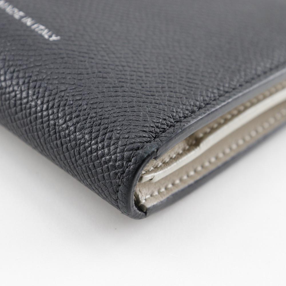 CELINE Medium strap Bi-Fold Wallet Black / beige Calfskin Women Used