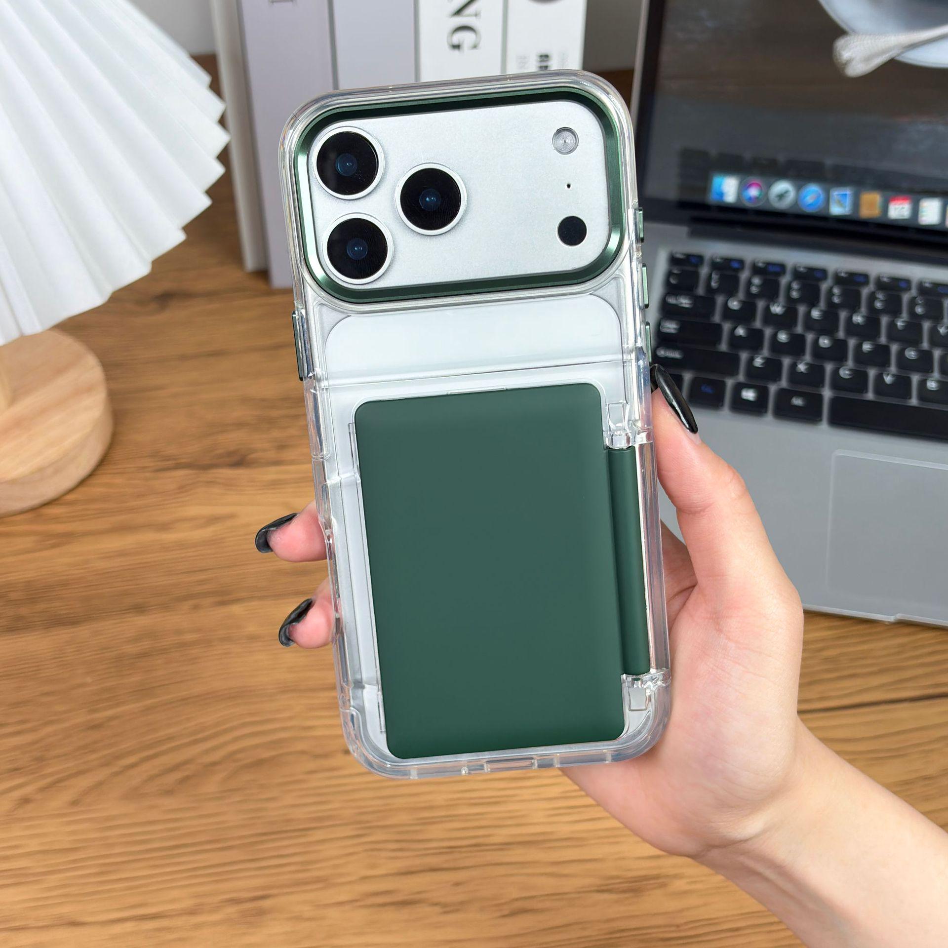 

Apple iPhone 17 Pro Max 2nd Gen Dual Card Holder Stand Protective Case iPhone 14 Pro зелёный