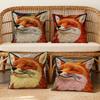 Cushion Cover Soft Squinty Case For Sofa Living Room Home Comfortable Office Decor Protective Pillow Fox Covers