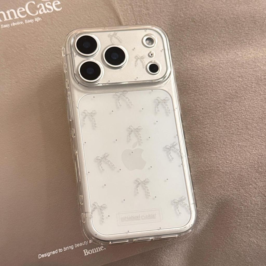 Minimalist Polka Dot Bow Phone Case for iPhone 16 and iPhone 17 Pro Max