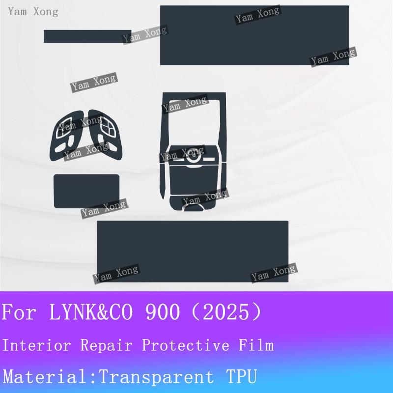 For LYNK CO LYNK&CO 900 Full set interior Film Navigation screen Protection Sticker Gear Panel TPU Transparent Anti-scratch Film