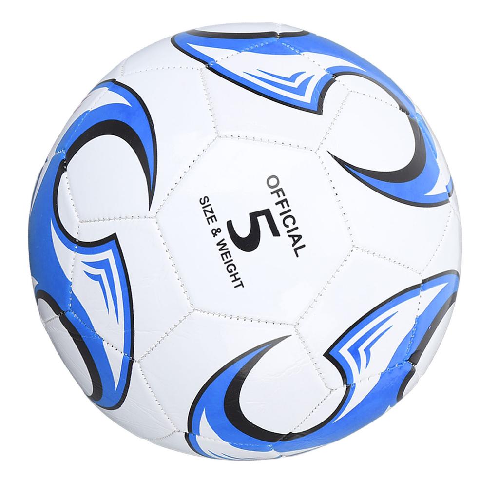 Size 5 Soccer Ball PVC for Competitions Training Exams Official Indoor Outdoor Play Blue