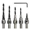 Set of 5 Three Pointed Woodworking Counterbore Drill Bits 36mm Screw Chamfering for Clean and Precise Woodworking Holes
