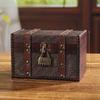Lockable Wooden Organizer Medicine Box Password Protected Retro Woven Car Storage