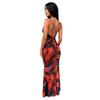 European and American Spring and Summer Women's New Models, Sexy Suspender Backless Printing Slim-fitting Spice Girl Dress