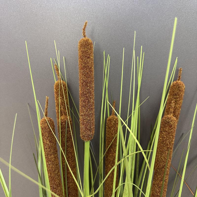 Artificial Cattail and Onion Grass Bunch for Indoor Landscaping