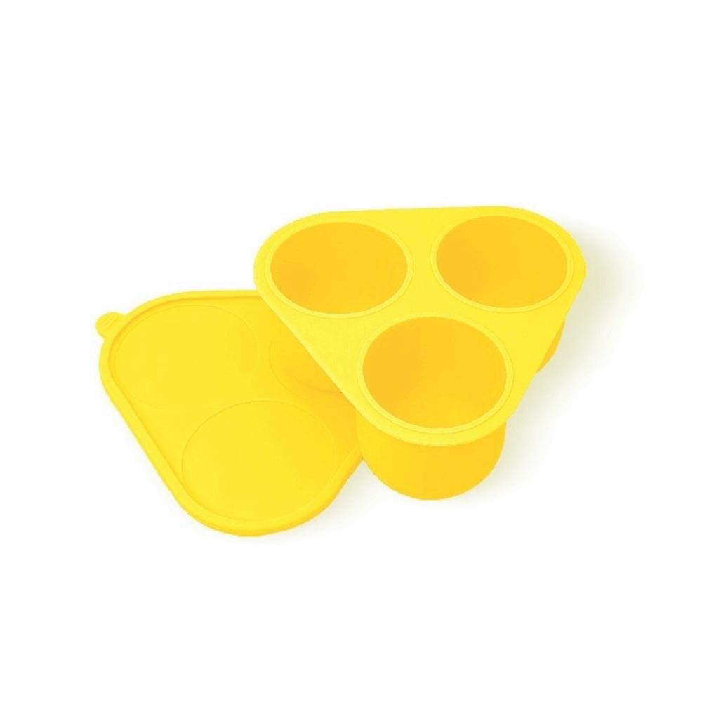 

3-grid Ice Ball Mold with Lid Ice Maker Food Grade Ice Storage Home Bar жёлтый