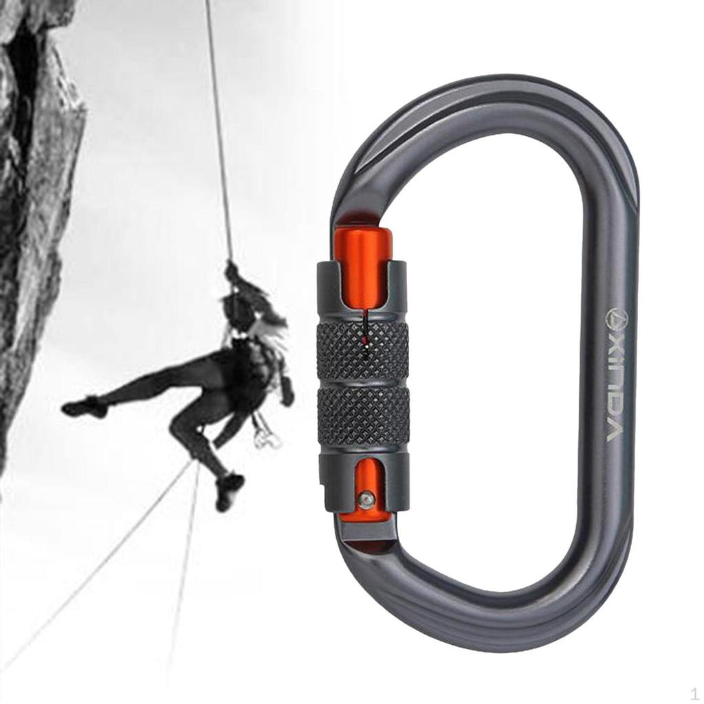 25kN Heavy Duty Locking Carabiner Clips - Excellent for Securing Pets Outdoor, Camping, Hiking,