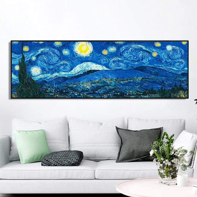Famous Painting Starry Night By Van Gogh Poster Prints For Living Room Natural landscape Canvas Painting Wall Art Home Decor No Frame