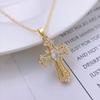 Retro Punk Cross Personality Pendant Necklace: Women's Niche Light Luxury Clavicle Chain Design.