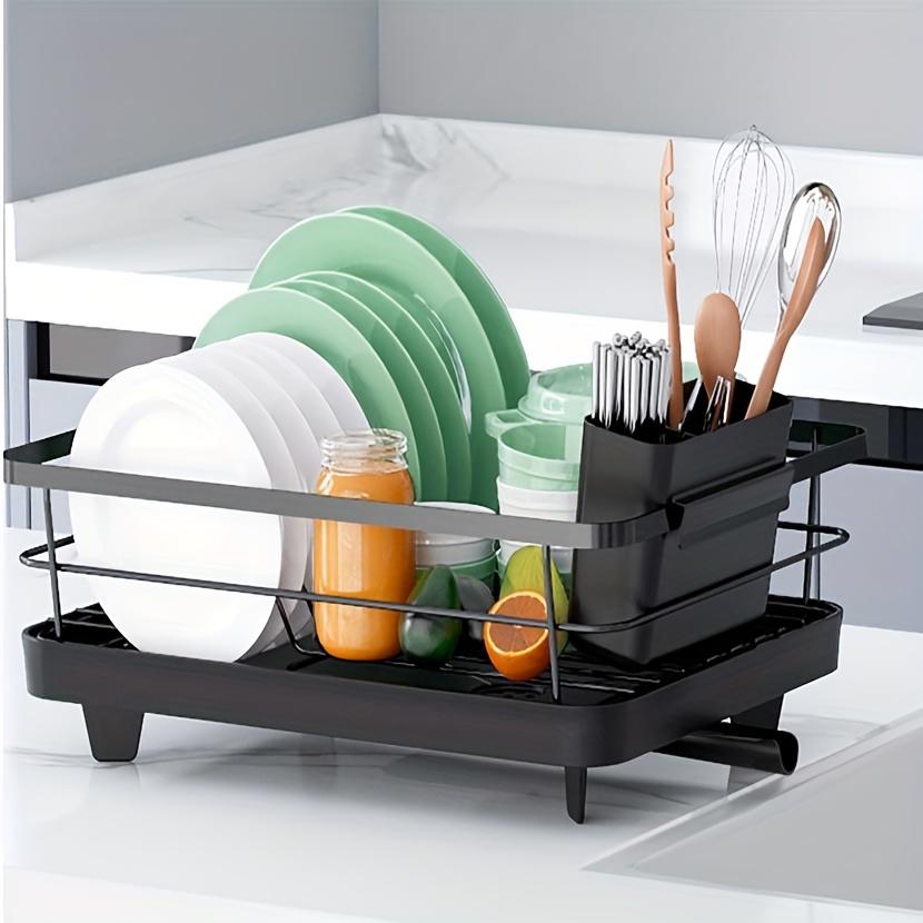 1 Piece of Carbon Steel Tableware Drying Rack, Durable Stainless Steel Drain Rack for Kitchen Countertop