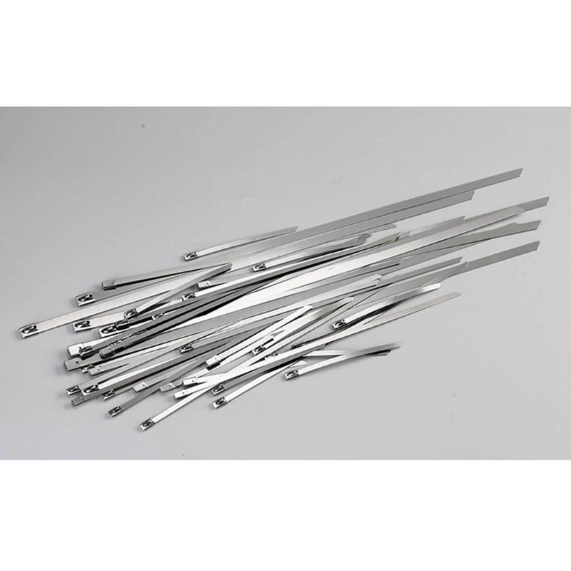 Metal Zip Ties 304 Stainless Steel Cable Tie Heavy Duty Self-Locking Strap Ties Multi-Purpose Metal Exhaust Wrap Lock
