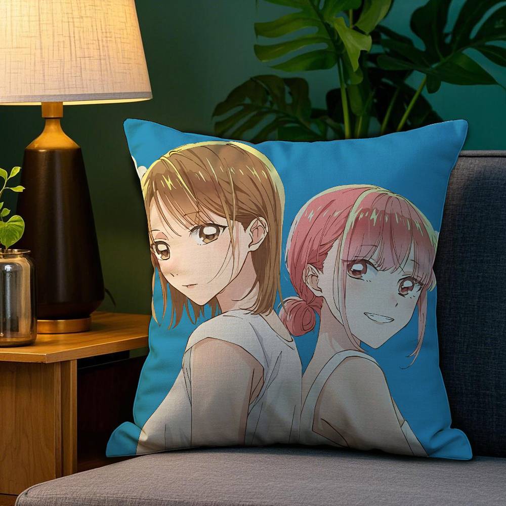 Kwaii B-Blue B-Box Anime Pillow Case Anti-dustmite Pillowcase Invisible zipper silky short plush Sofa cushion cover