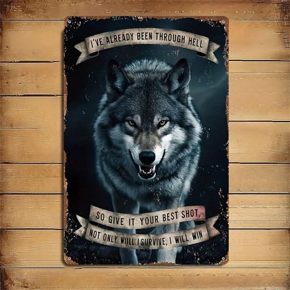 Metal Poster Wolf Vintage Wall Art Home Decor