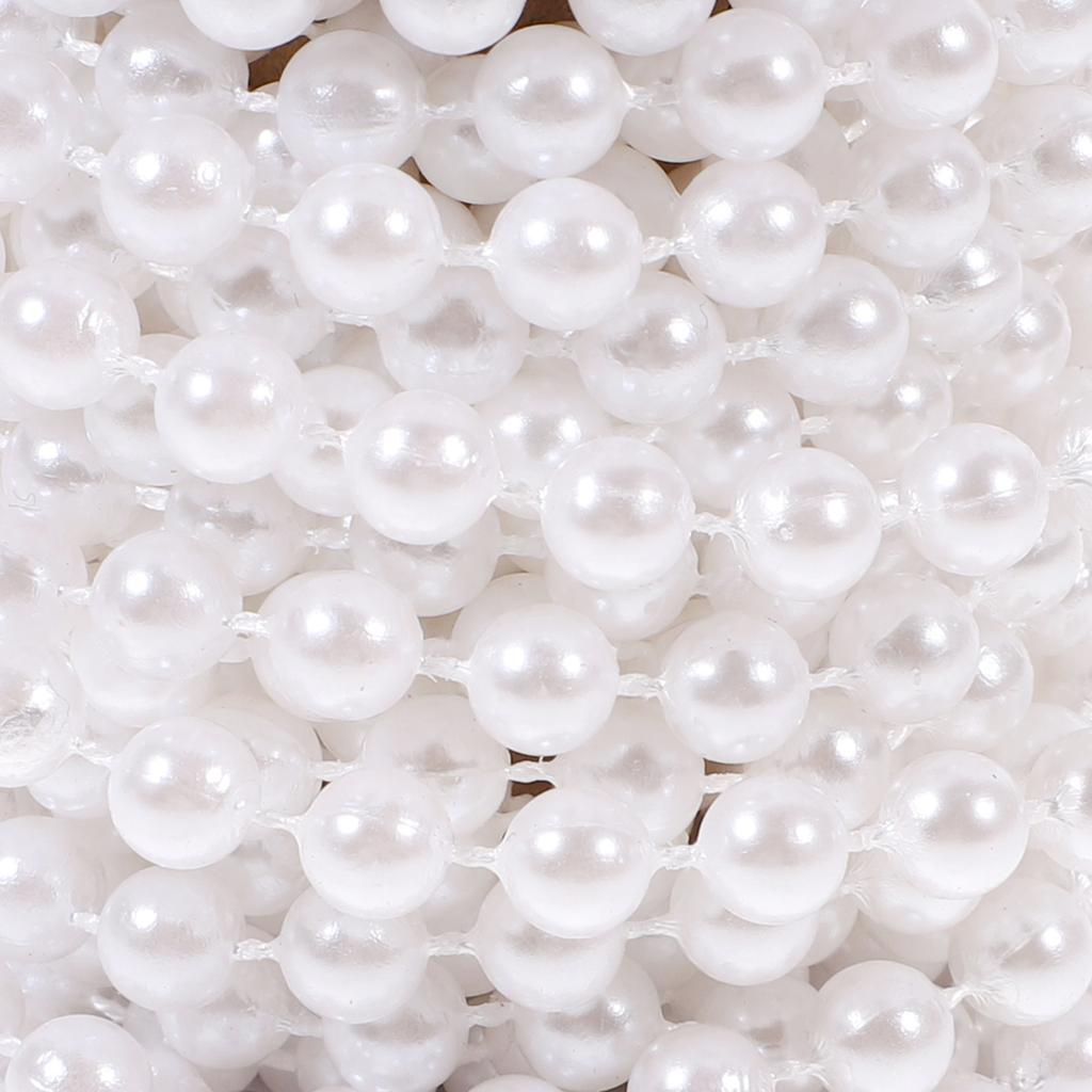 1 Roll Pearl Bead String Garland 5M Artificial Pearls Bead Chain DIY Decor for Wedding Party Home Decoration Festive Craft