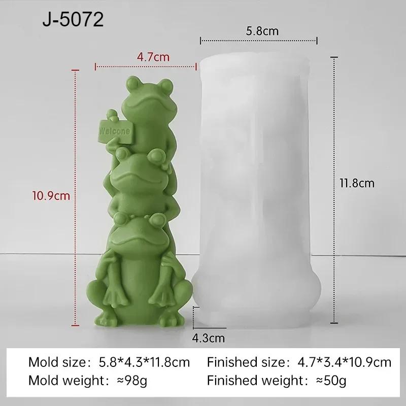 Series Cute Frog Candle Mold Aroma Gypsum Ornament Mold Handmade Silicone Candle Supplies