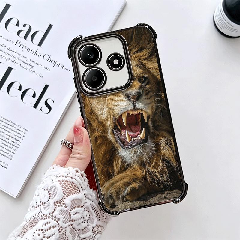 Handyhülle mit Löwenmotiv für Xiaomi Redmi Note 14, 15 Pro Plus, 13, 12, 11, 11S, 11T, 10, 9S, 9 und 5G – stoßfest und mit Airbag-Schutz