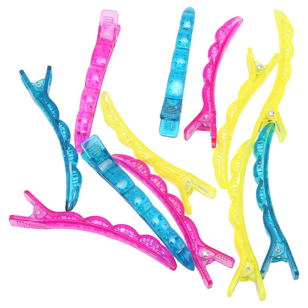 12Pcs Hairpin Duck Billed ABS Colorful Hair Fixing Clip Pin for Hairdressing Salon