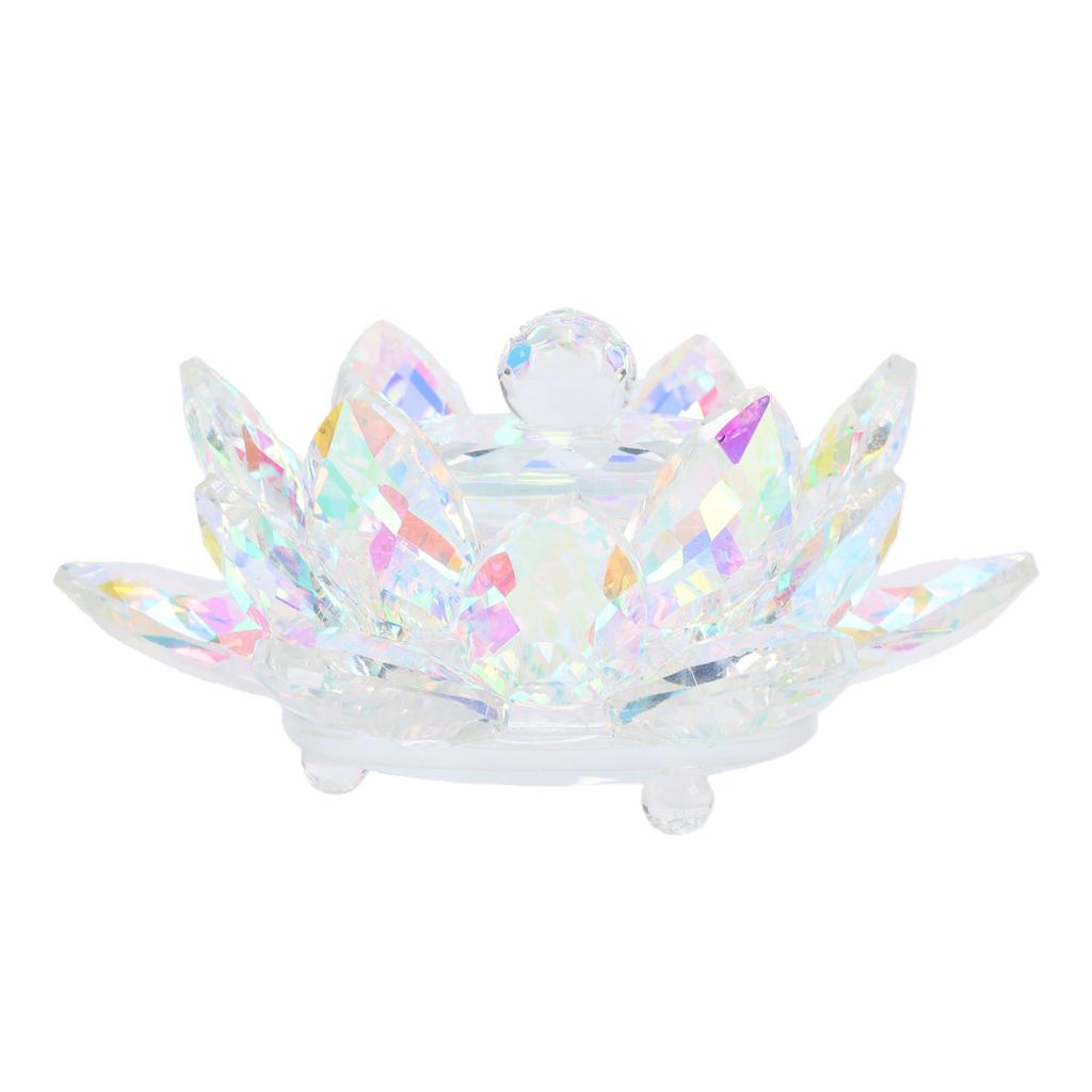 Flower Shape Nail Art Dappen Dish Glass Tealight Candle Holder Candlestick Decor With Lid Non Slip Bottom