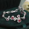 Jewelry Bracelet Red Corundum Zircon Inlaid Women's Retro Personalized Fashion Rose Mountain Camellia