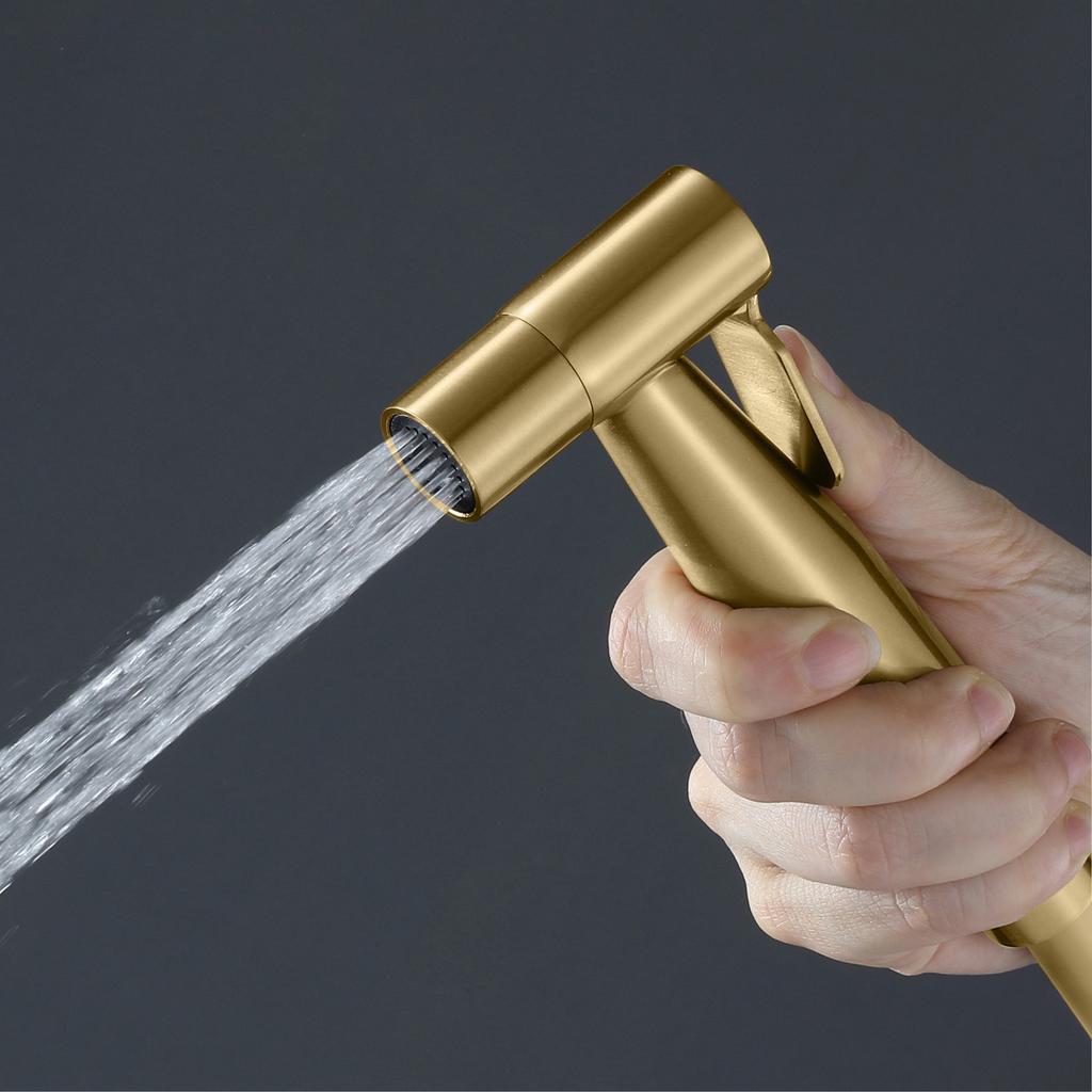 Bathroom Modern Wall-mounted Shower Bidet Sprayer Brushed Gold Hotel Toilet Use Easy Installation Water Bidet Shattaf