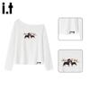 Women's Dachshund Print Off-Shoulder Long-Sleeve T-Shirt