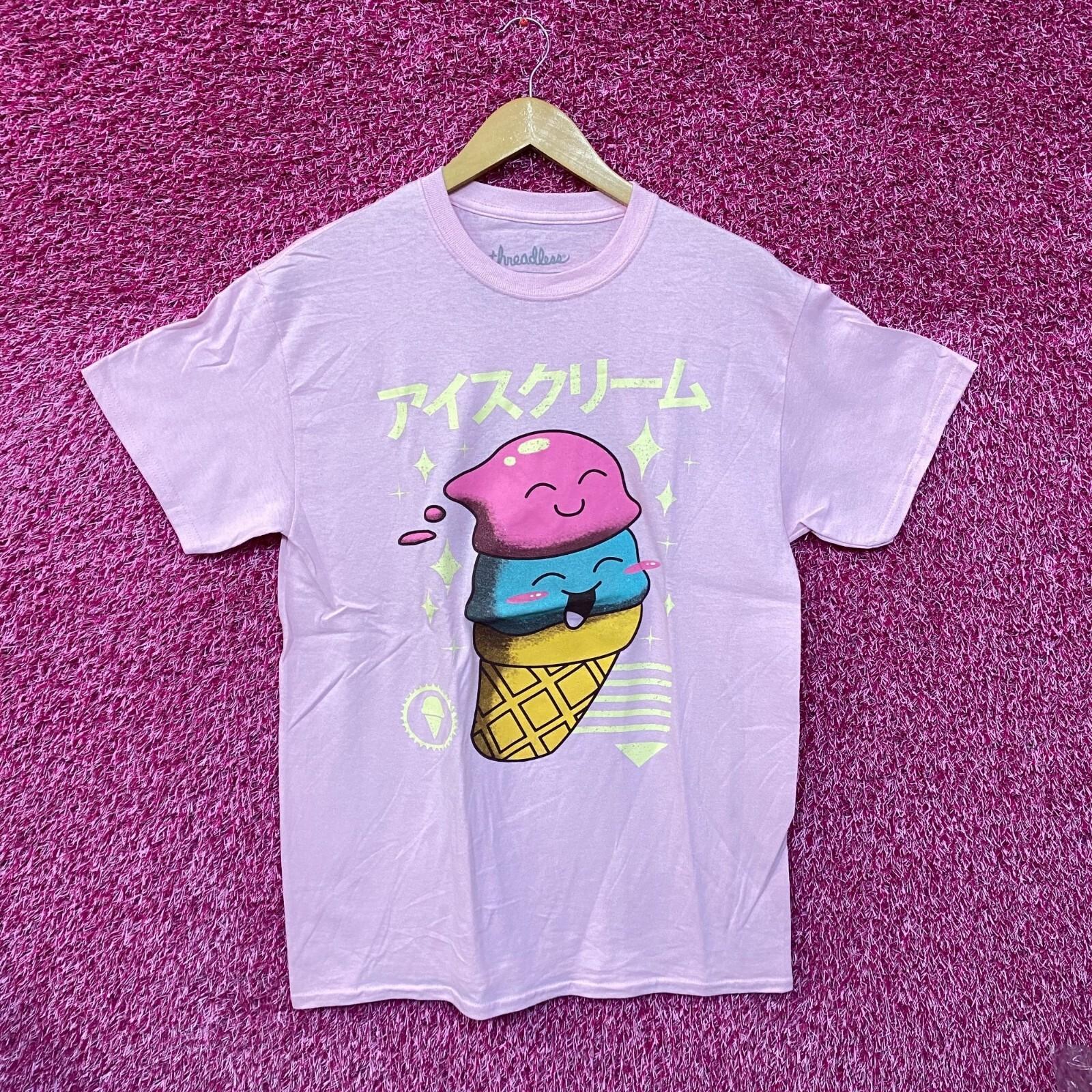 Kawaii ice cream pink Tshirt size medium L
