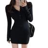 Knitted dress children's new early spring tight hip skirt with coat and early spring sweater skirt