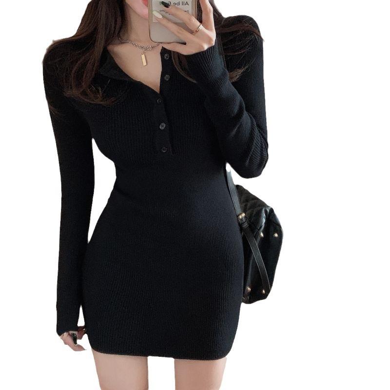 Knitted dress children's new early spring tight hip skirt with coat and early spring sweater skirt