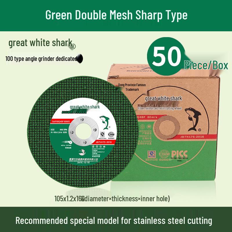Great White Shark Angle Grinder: Stainless Steel Resin Cutting and Polishing Disc