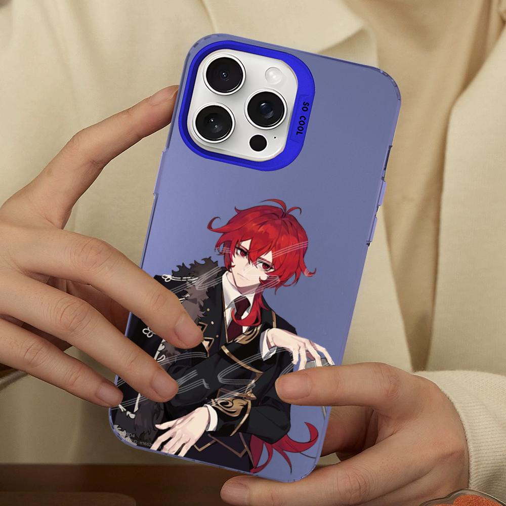 

Чехол для телефона Genshin Impact Дилюк Рагнвиндр Для IPhone 16 15 14 13 12 11 Pro Max X XR XSMAX 8 7 Plus Матовый противоударный задний чехол iPhone 15