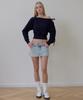 Rosefranz Wide Off-Shoulder Sweatshirt [Navy]
