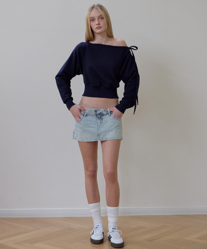 Rosefranz Wide Off-Shoulder Sweatshirt [Navy]