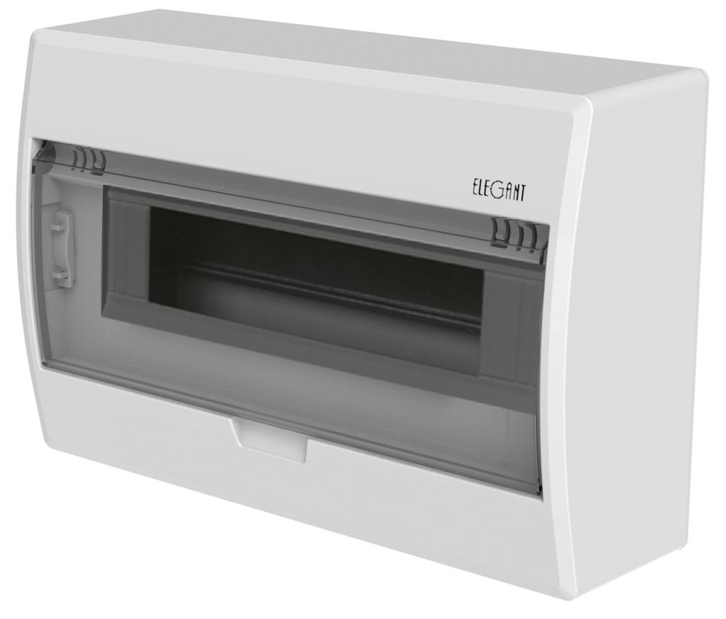 Surface-mounted distribution board ELEGANT type: EP 1/12 modular number 12 IP40 terminal