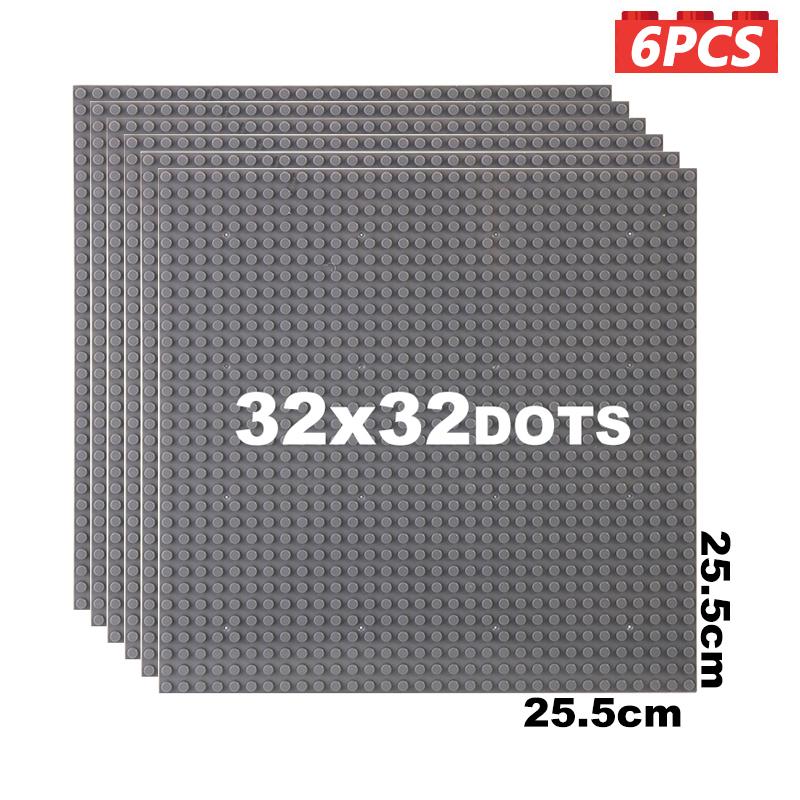 

MKTOYS 32x32 строительные опорные пластины, комплект из 6 шт., классическая кирпичная опорная плита 10x10 дюймов 25x25 см, строительный блок, плита Constuctor Deep Grey 6PCS