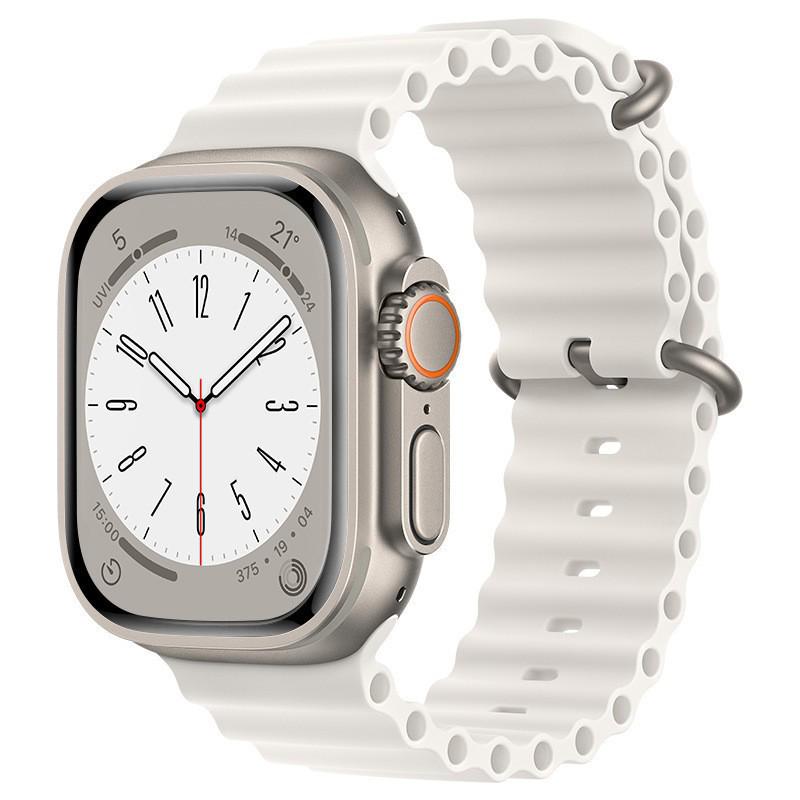 Compatibile con Cinturino in Silicone Apple Watch Serie 10, Cinturino Oceanico con Doppia Fibbia per Serie 9 e Modello Sportivo Ultra 11 Serie 2.
