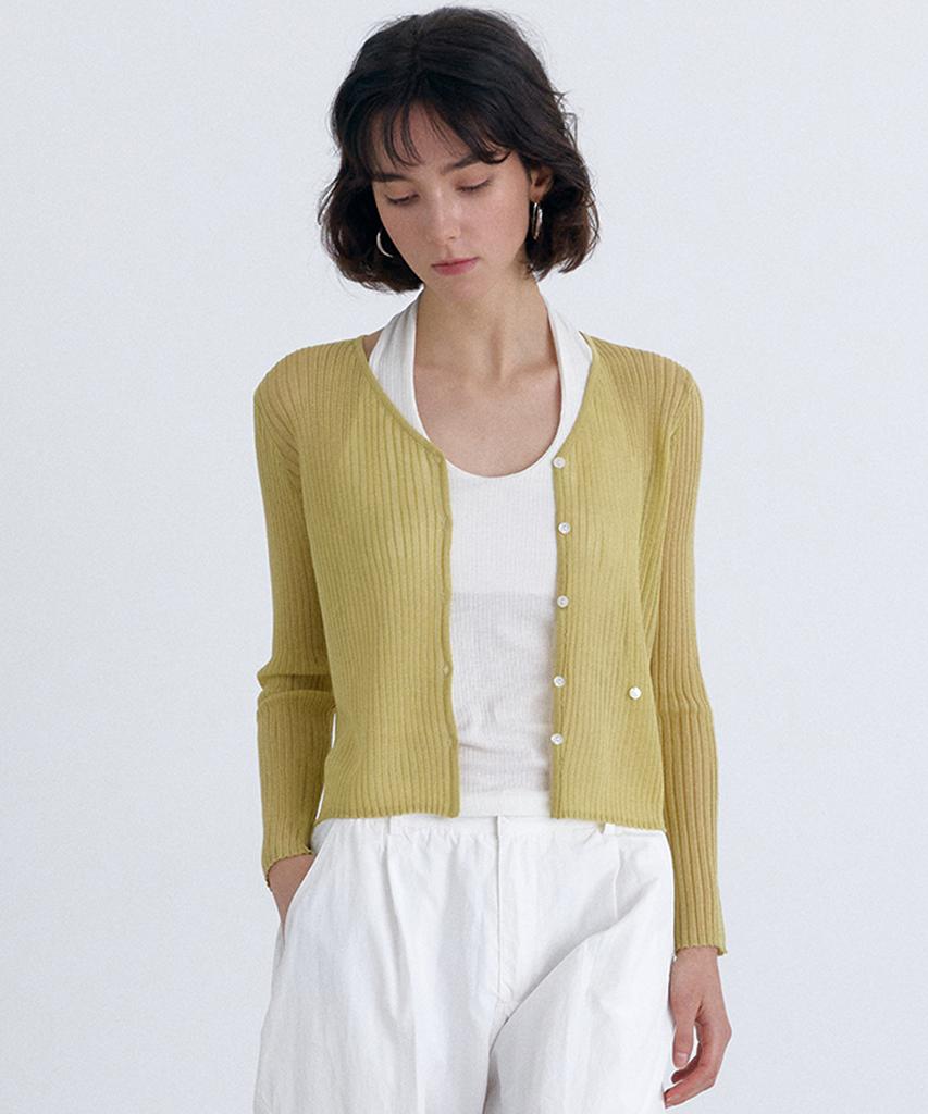 CLO'ET Summer Ribbed Cardigan + Olive/Blue/Black