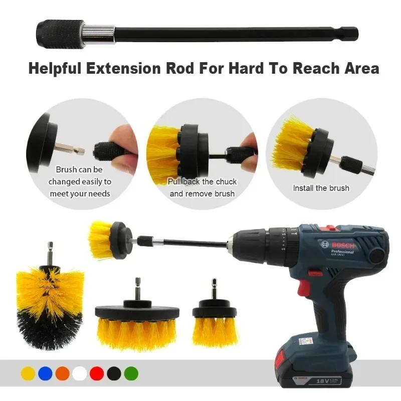 Electric Cleaning Brush Drill Brush Head Set Floor Cleaning Brush Disc Brush Dust Removal Polishing Multifunctional Cleaning Set