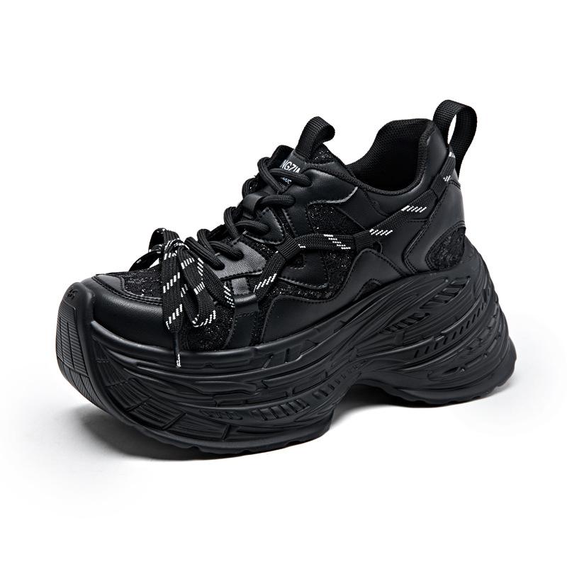 Popular thick-soled dad 2025 shoes women's new height increase casual summer small mesh breathable sports shoes wear-resistant
