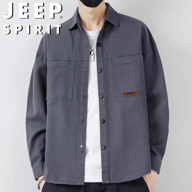 JEEP SPIRIT Men's Cotton Long Sleeve Casual Shirt